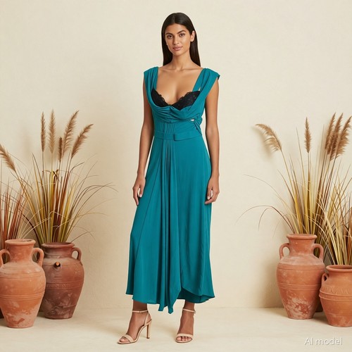 Abend glam maxi kleid blau - abend,